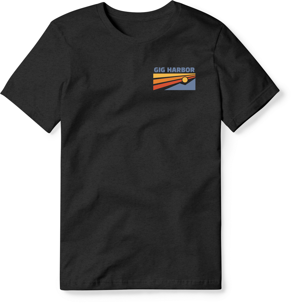 Sky Mountain Cotton Blend Tee, Style: Gig Harbor, Color: Black, Size: X-Small