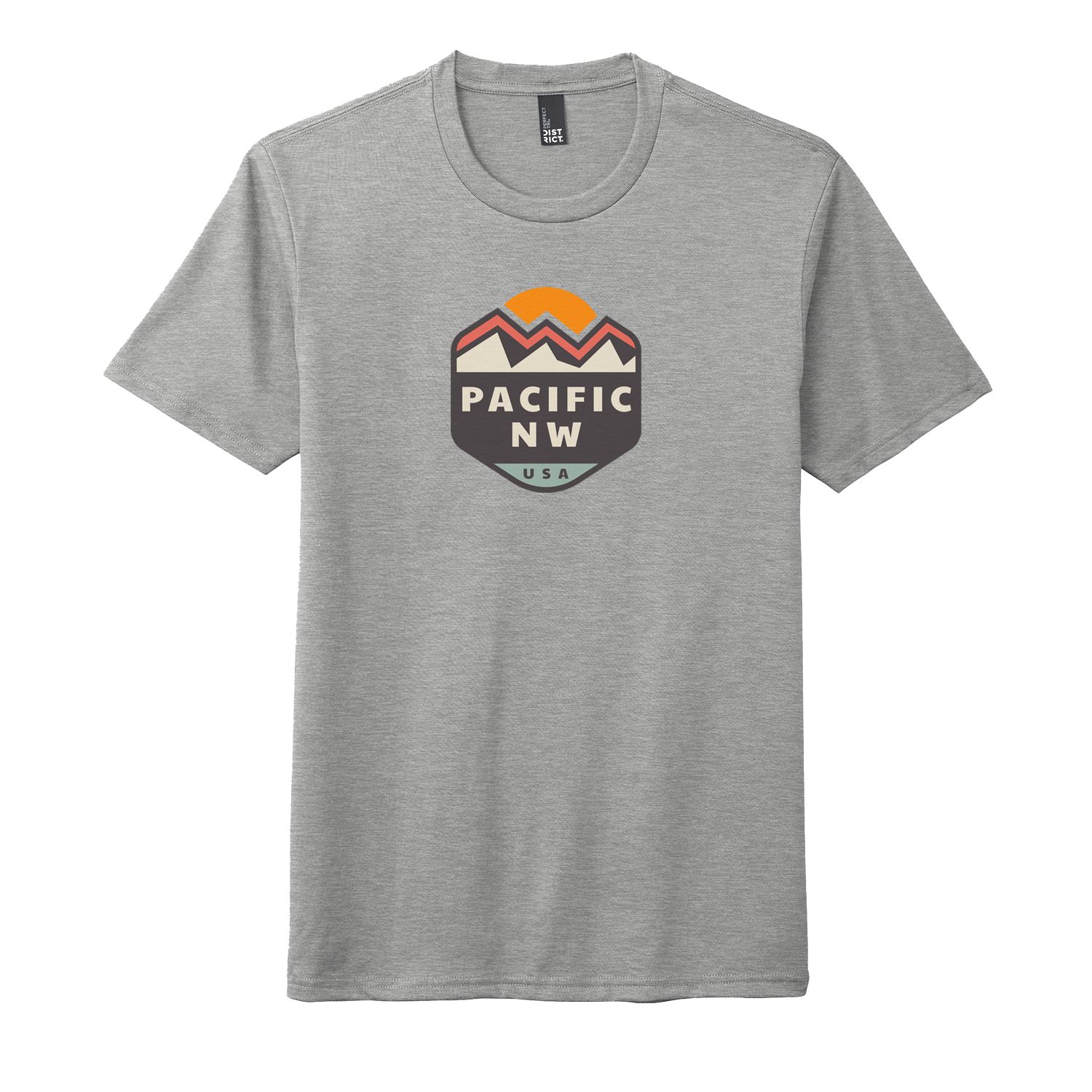 Pacific NW USA Men&#39;s Tee, Color: Light Heather Grey, Size: XSmall