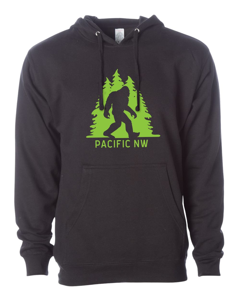 Sasquatch in Trees  Pacific NW Pullover Hoodie, Color: Black, Size: XSmall