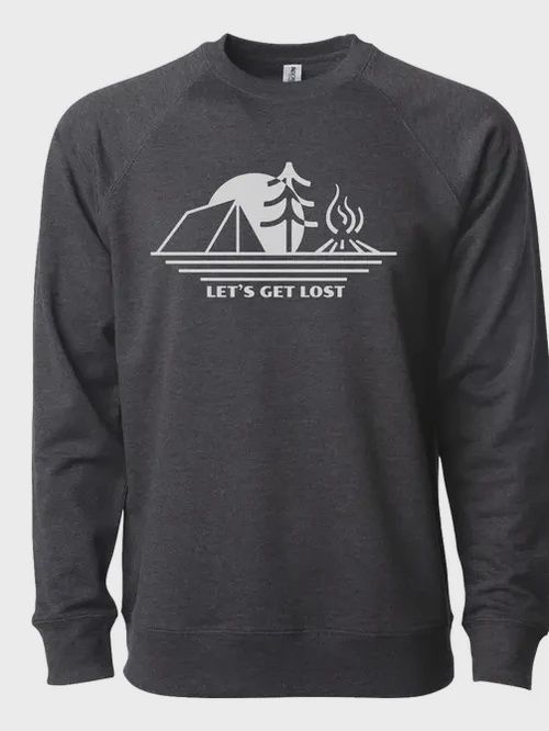 Get Lost Tent - Crewneck Sweatshirt, Size: XSmall, Color: Charcoal