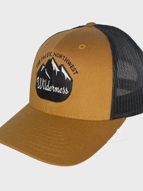 Bold Mountains Curved Bill Trucker, Color: Saddle-Black