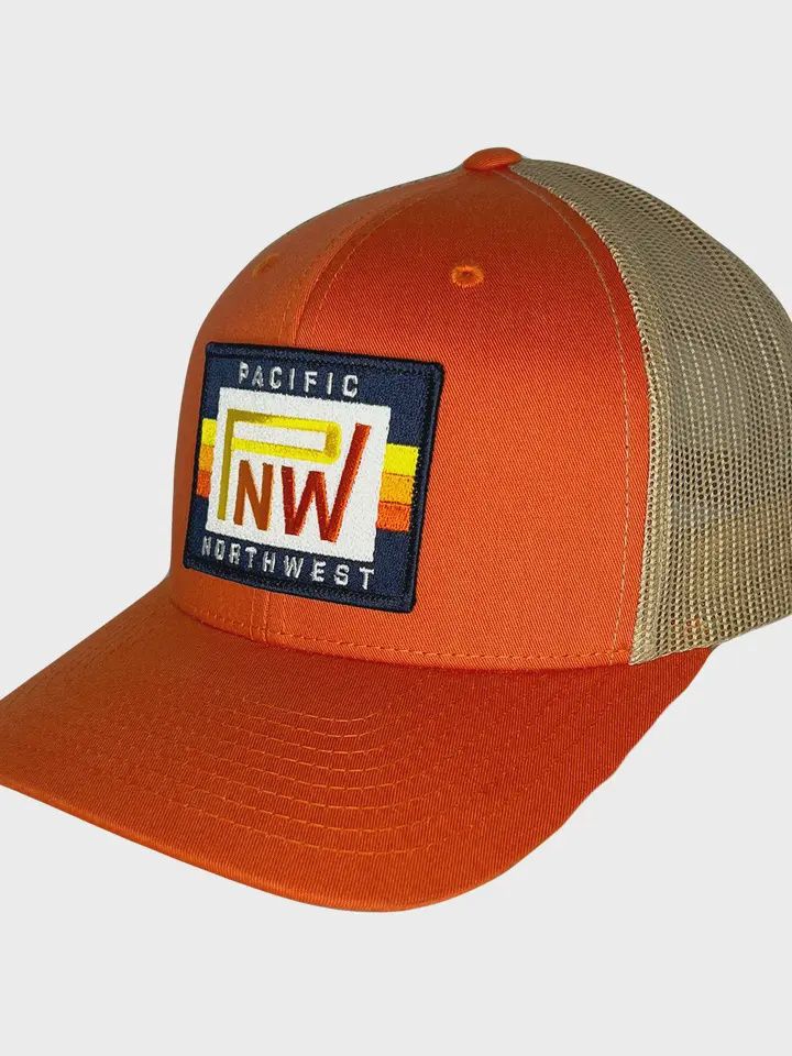 PNW Block Patch Curved Bill Trucker Hat