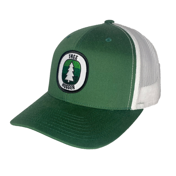 Tree Hugger Patch Curved Bill Trucker, Color: Kelly-White