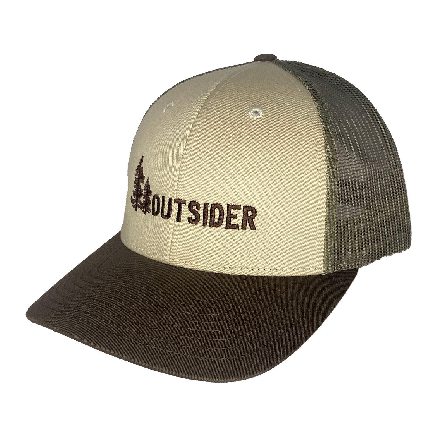 Outsider Curved Bill Trucker Hat, Color: Tan-Loden-Brown