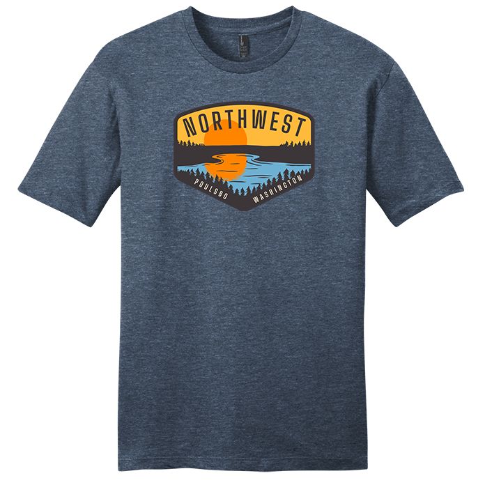Sunset Lake Trees Tri Tee