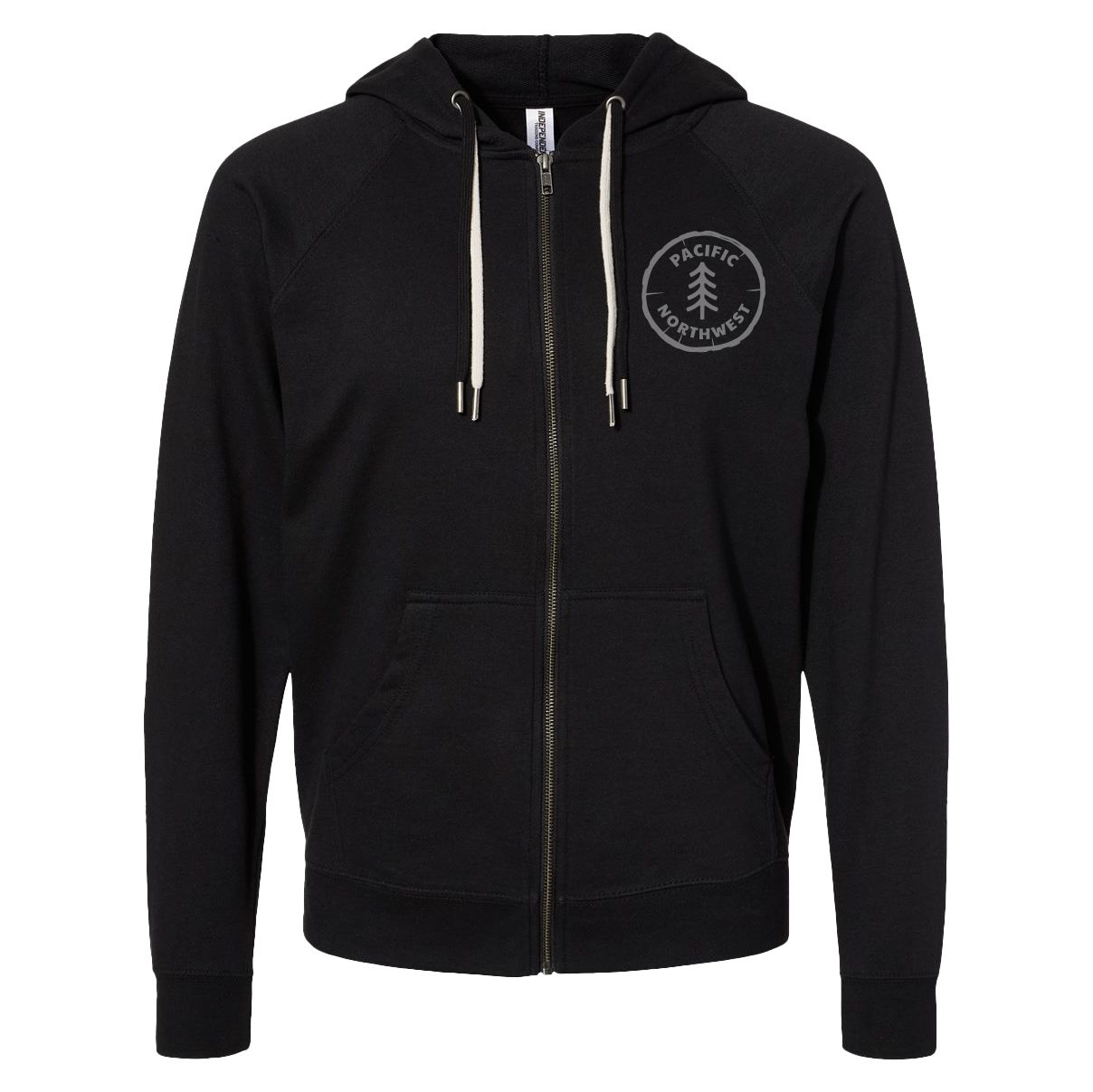 Pacific Northwest Tree Ring Embroidered Zip Up Sweatshirt