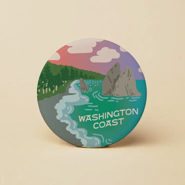 Round Magnet, Style: Washington Coast