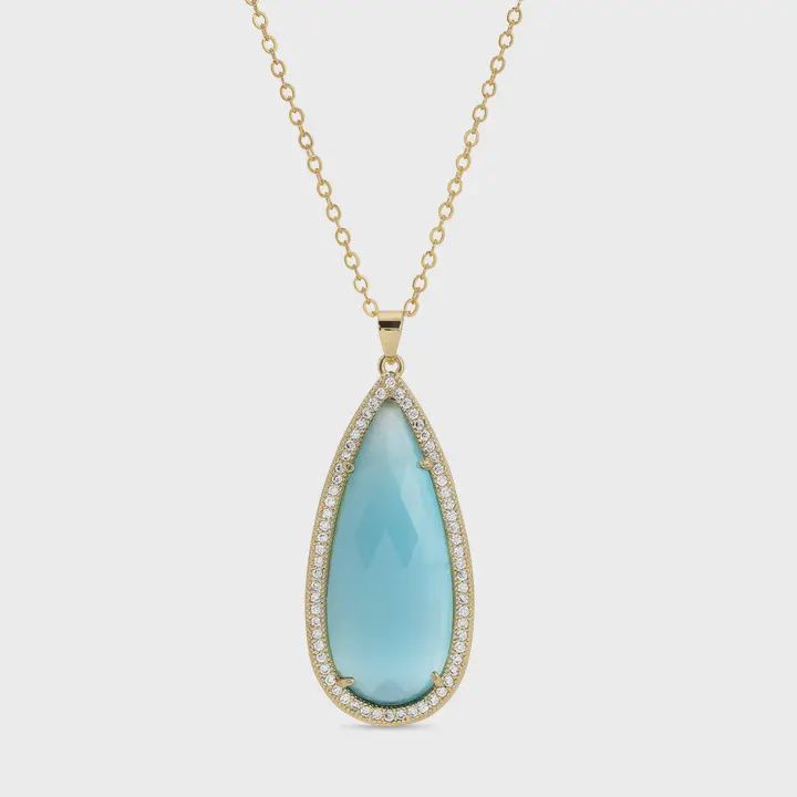 Piper Long Shimmer Stone Pendant Necklace