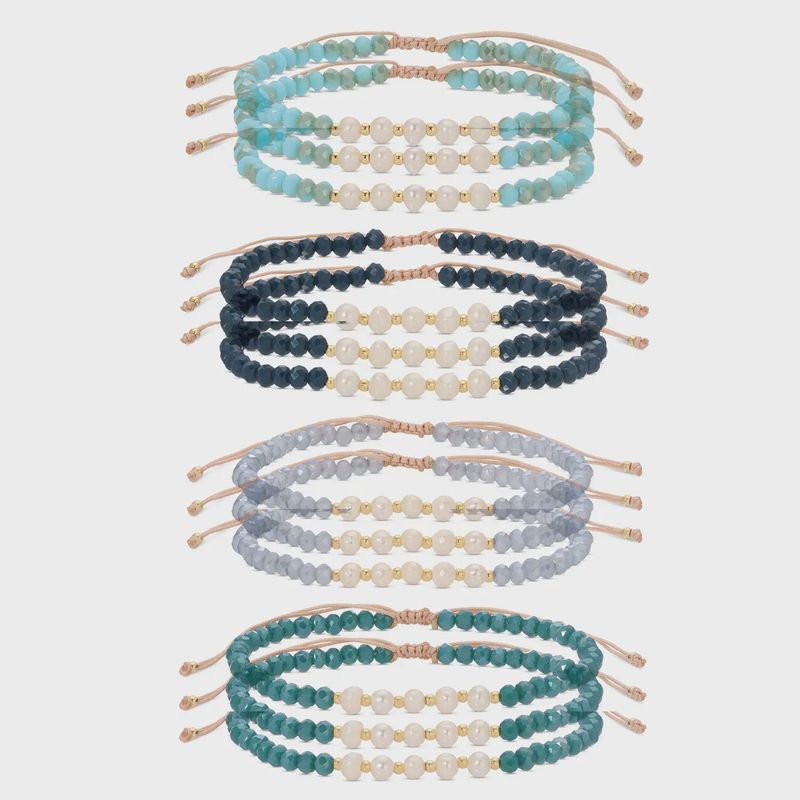 Adjustable Crystal and Pearl Bracelets