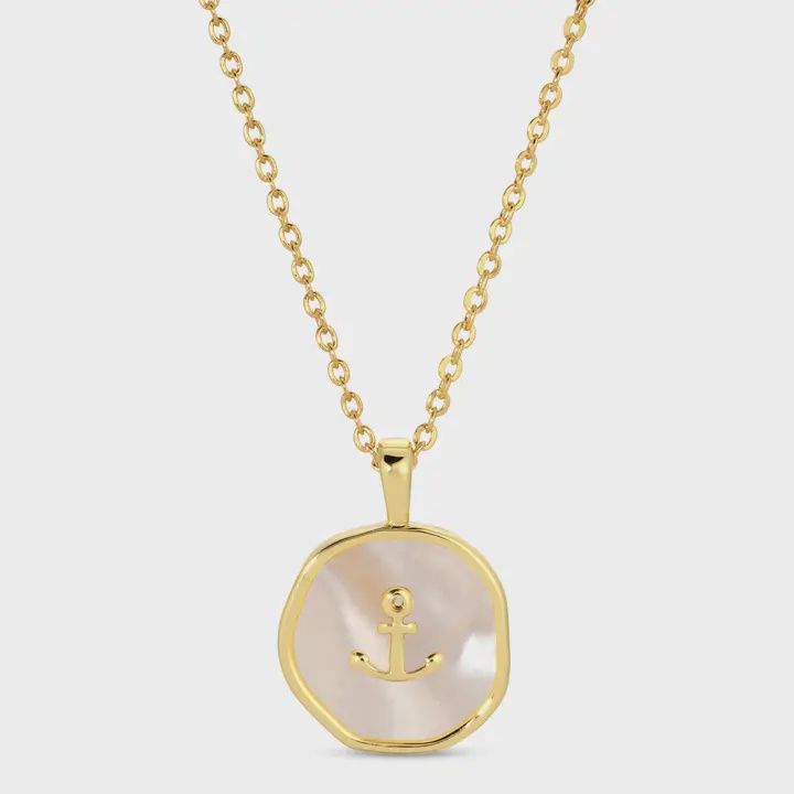 Shell with Anchor Pendant Necklace