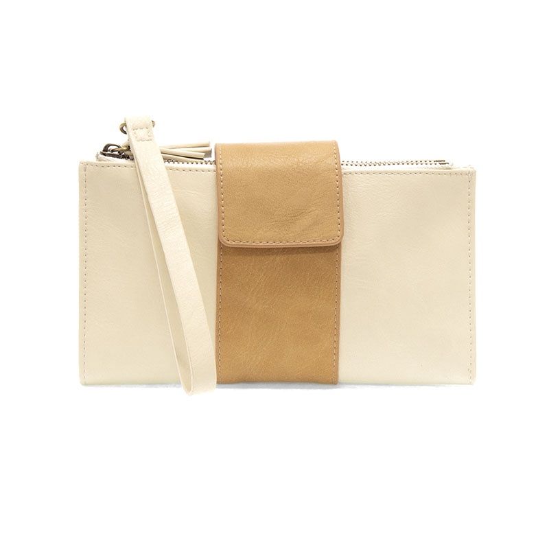 Camryn ColorBlock Wallet Crossbody, Color: White/Tan