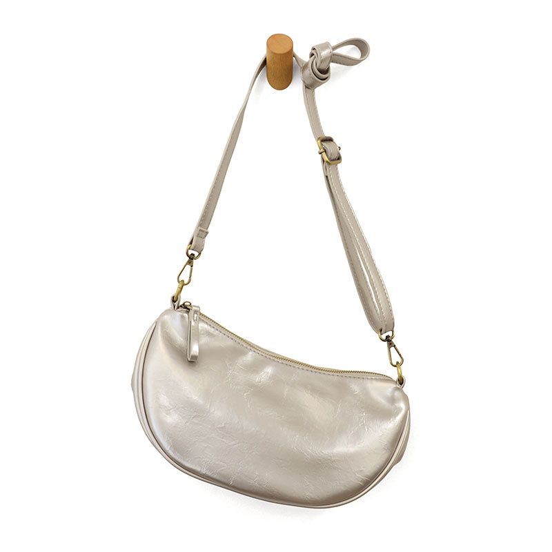 Rosalind Glossy Crossbody Bag, Color: Metallic Silver