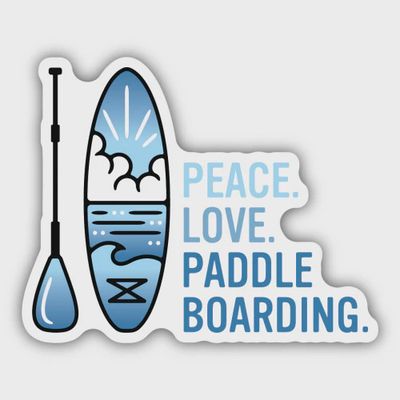 Sticker: Peace Love Paddleboarding Scene