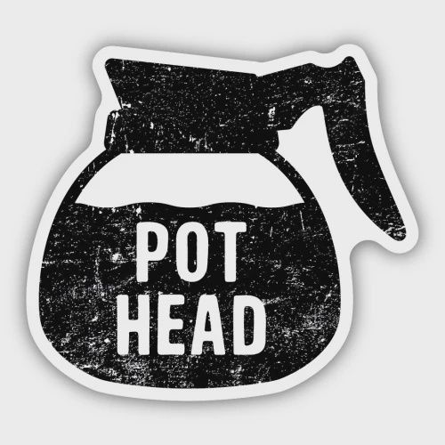 Sticker: Coffee Pot Head