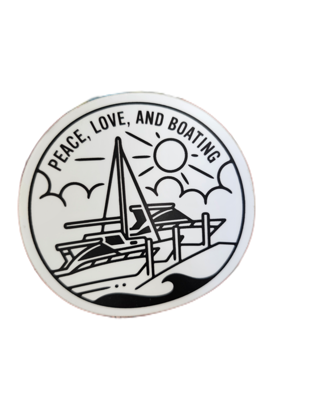 Sticker: Peace Love and Boating Marina