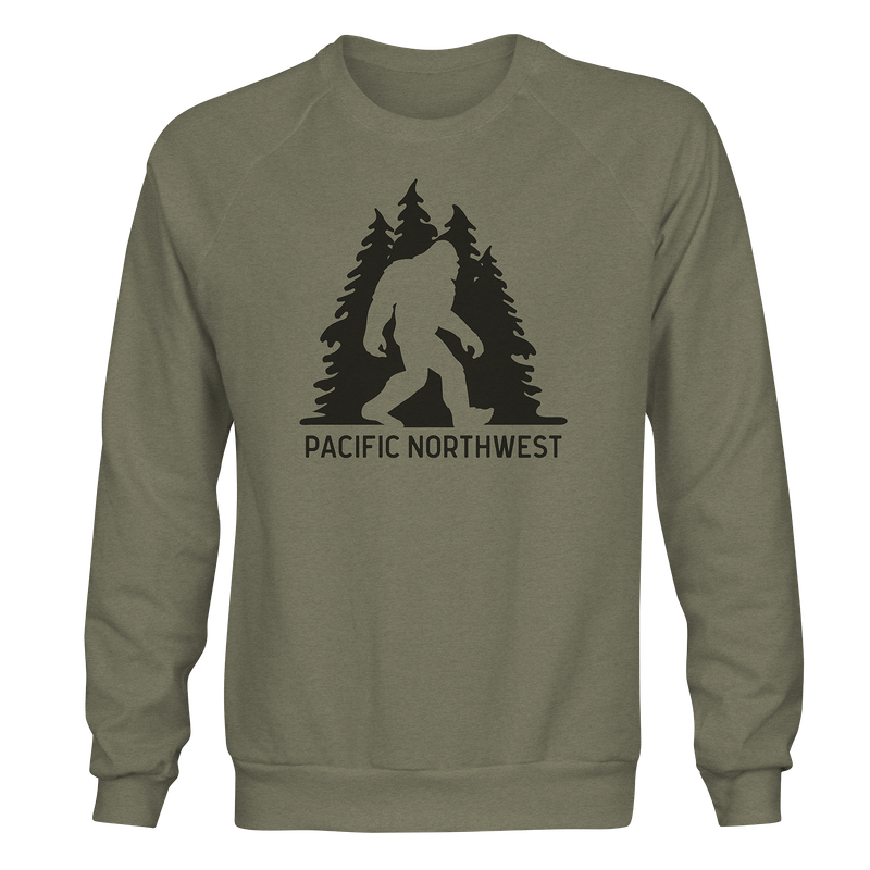 Sasquatch in Trees Pacific NW Crewneck Sweatshirt