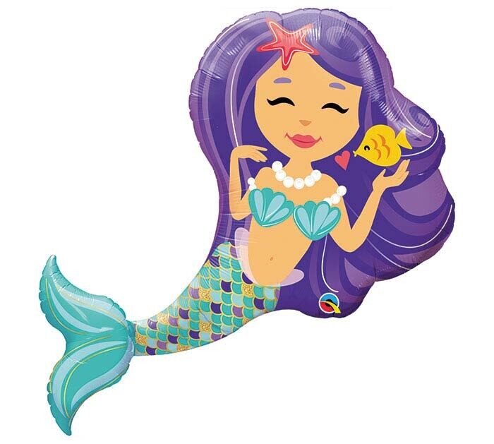 38"  Purple Mermaid Foil Balloon 