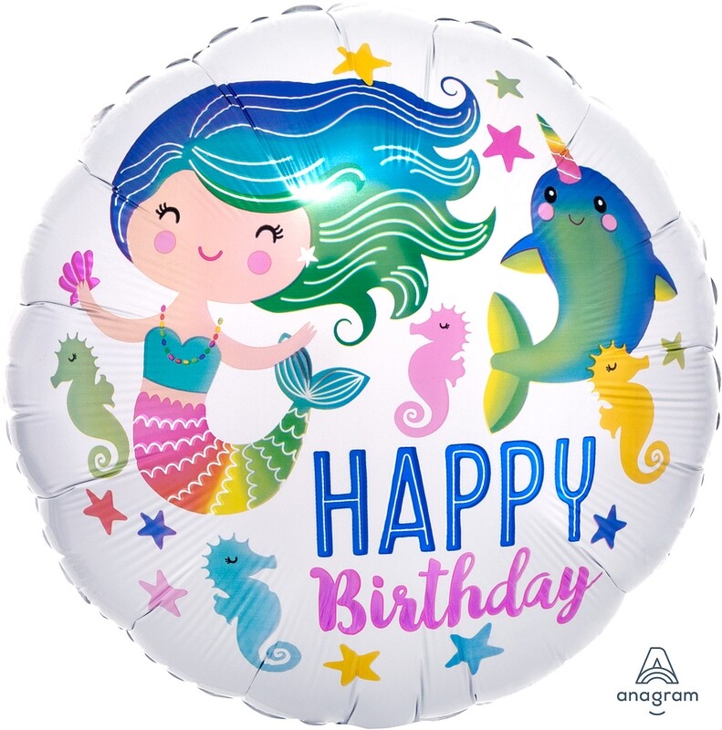 17" Mermaid Happy Birthday