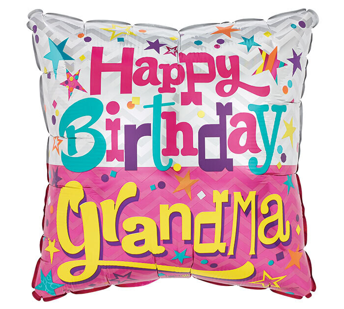 18" Square Balloon "Happy Birthday Grandma"