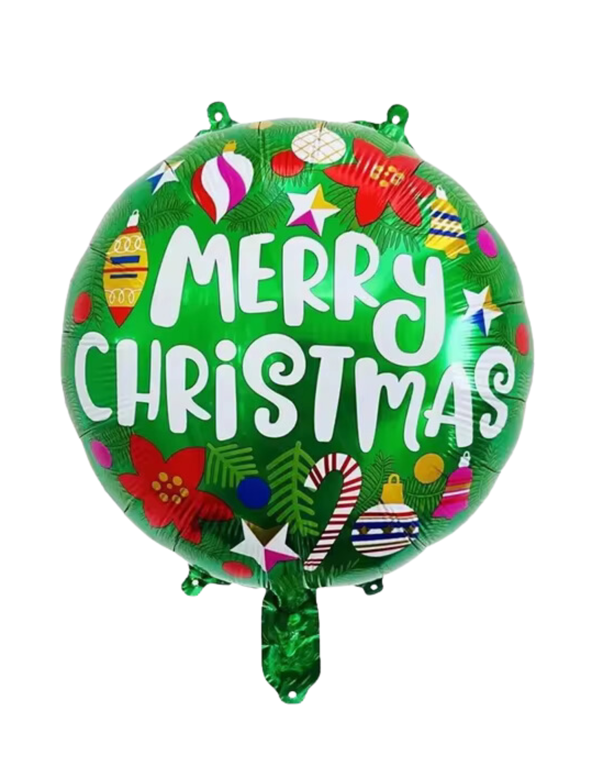 18" Merry christmas round green