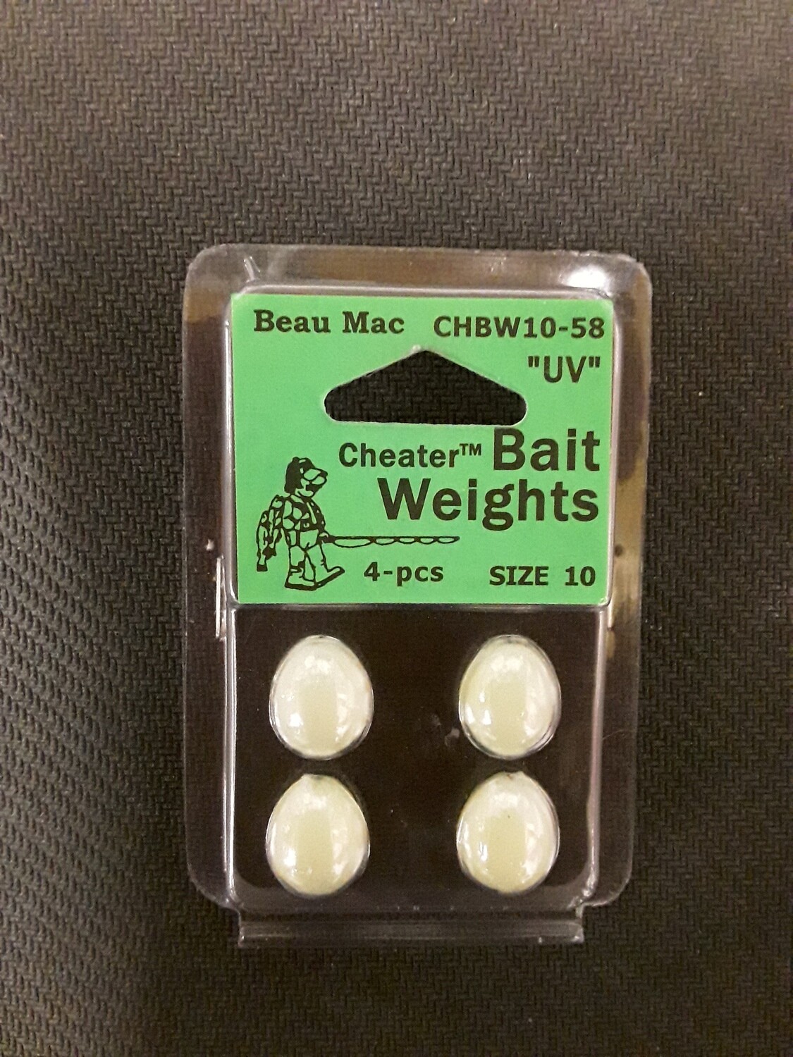 Beau Mac Cheater Bait Weights, Color: Glow, Size: Sz 10