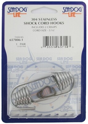 SeaDog Shock Cord Hook SS 5/16&quot; 2pk