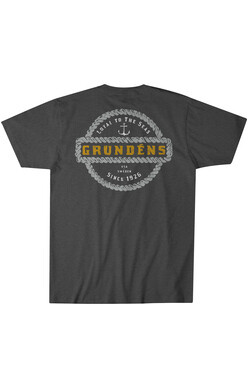 Grundens Rope Knot Short Sleeve T-Shirt Heather Charcoal M