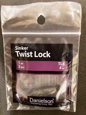 Danielson TL4 Rubbercore Twist Lock Sinker 1oz Size 4 2pk