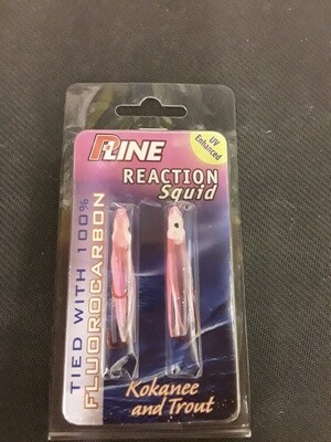 P-Line Reaction Squid 2.5&quot; Pink/Clear 2pk