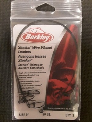 Berkley Steelon Wire-Wound Leaders Black 0.020in  20lb  9in