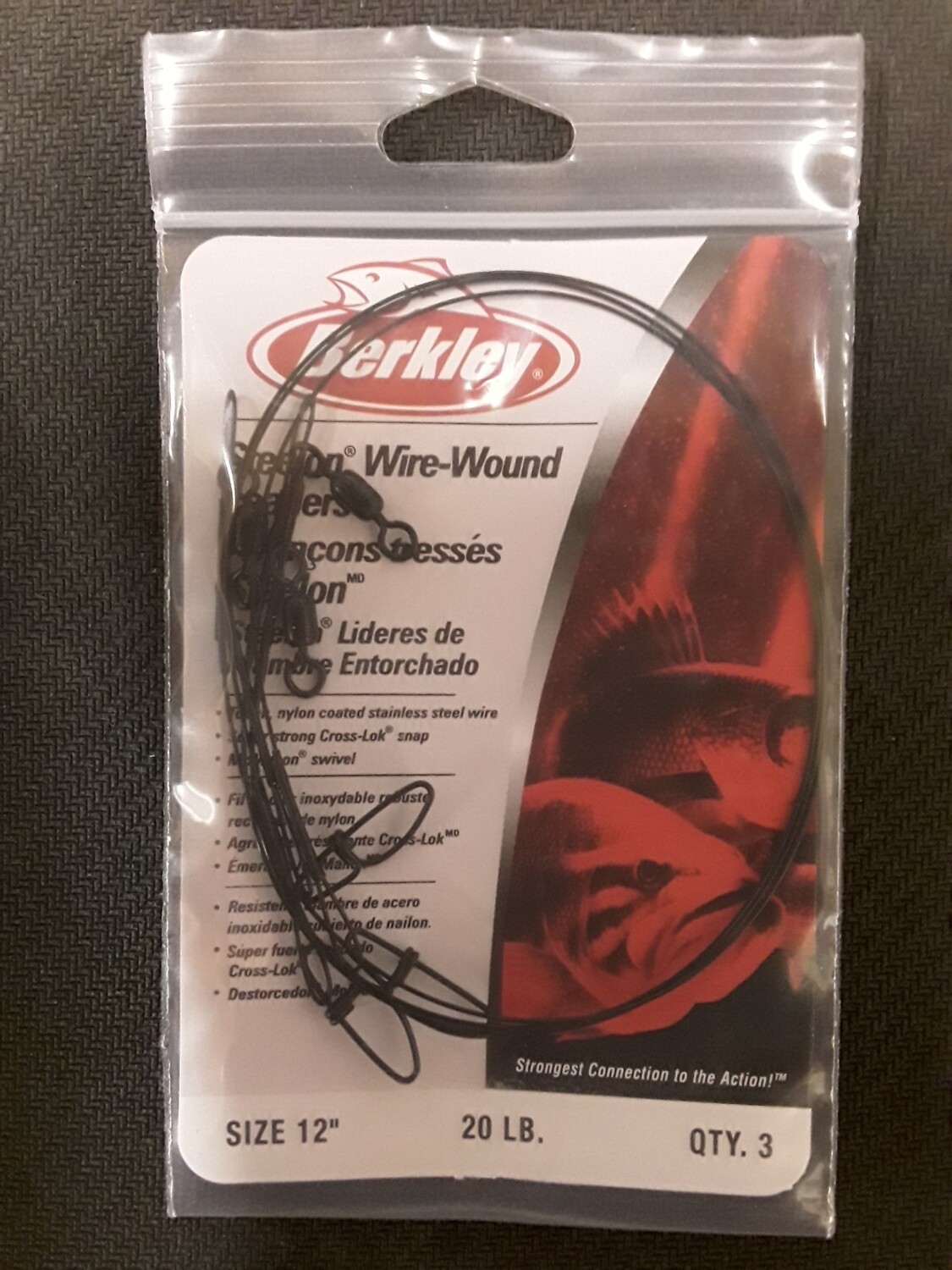 Berkley Steelon Wire-Wound Leaders Black 20lb 12&quot;