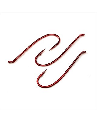 Gamakatsu T10-6H Salmon Tapered Loop Up-Eye Hook Red