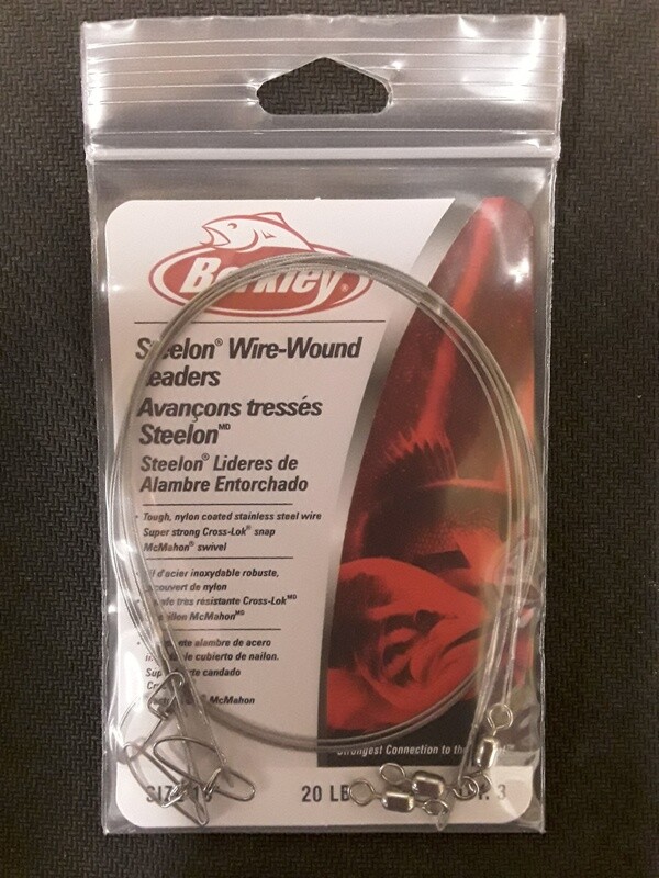 Berkley Steelon Wire-Wound Leaders Bright 0.020in  20lb  18in