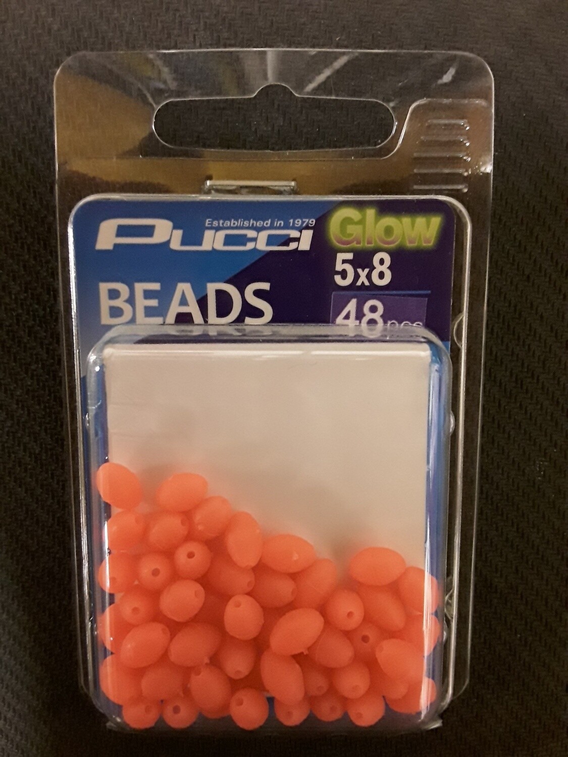 PUCCI BEADS EGG 5X8 SOFT RED GLOW 60 PK