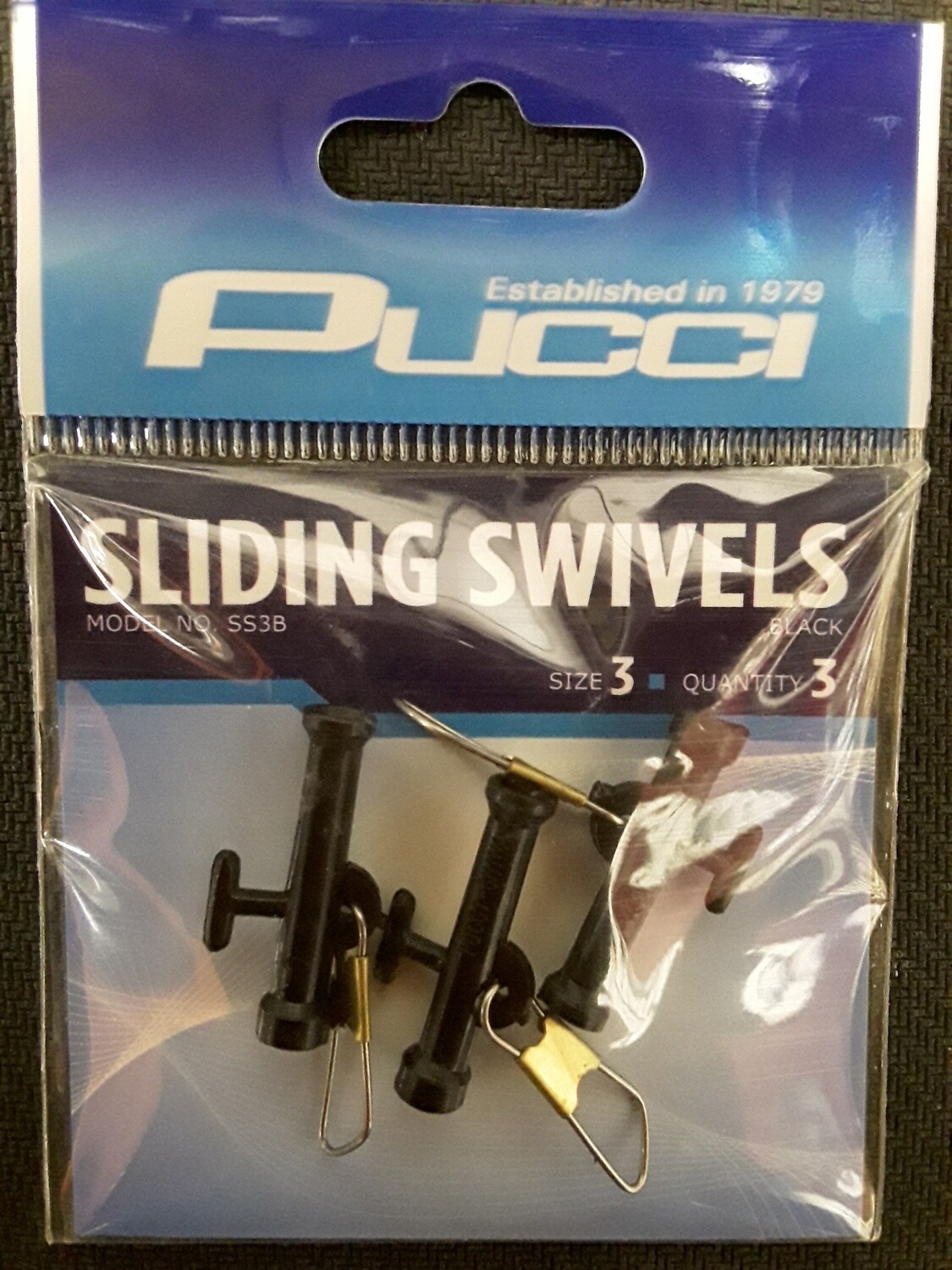 Pucci Swivels Sliding #3 Black 3pk