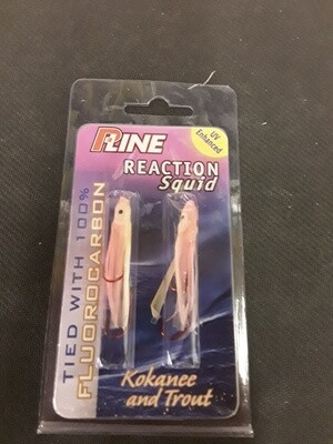 P-Line Reaction Squid 2.5&quot; Pink Belly/Orange Yellow Back 2pk