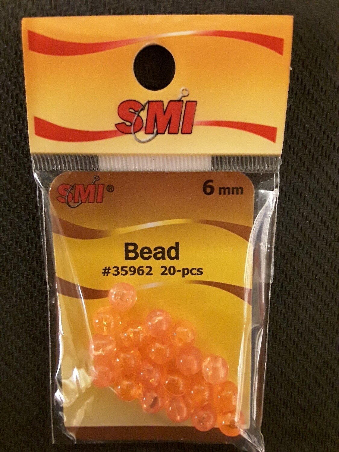 SMI Beads 6mm Fluorescent Orange 20-pk