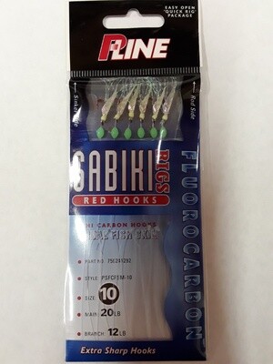 P-Line Sabiki #10 Flrcrbn Fish Skin With Mylar