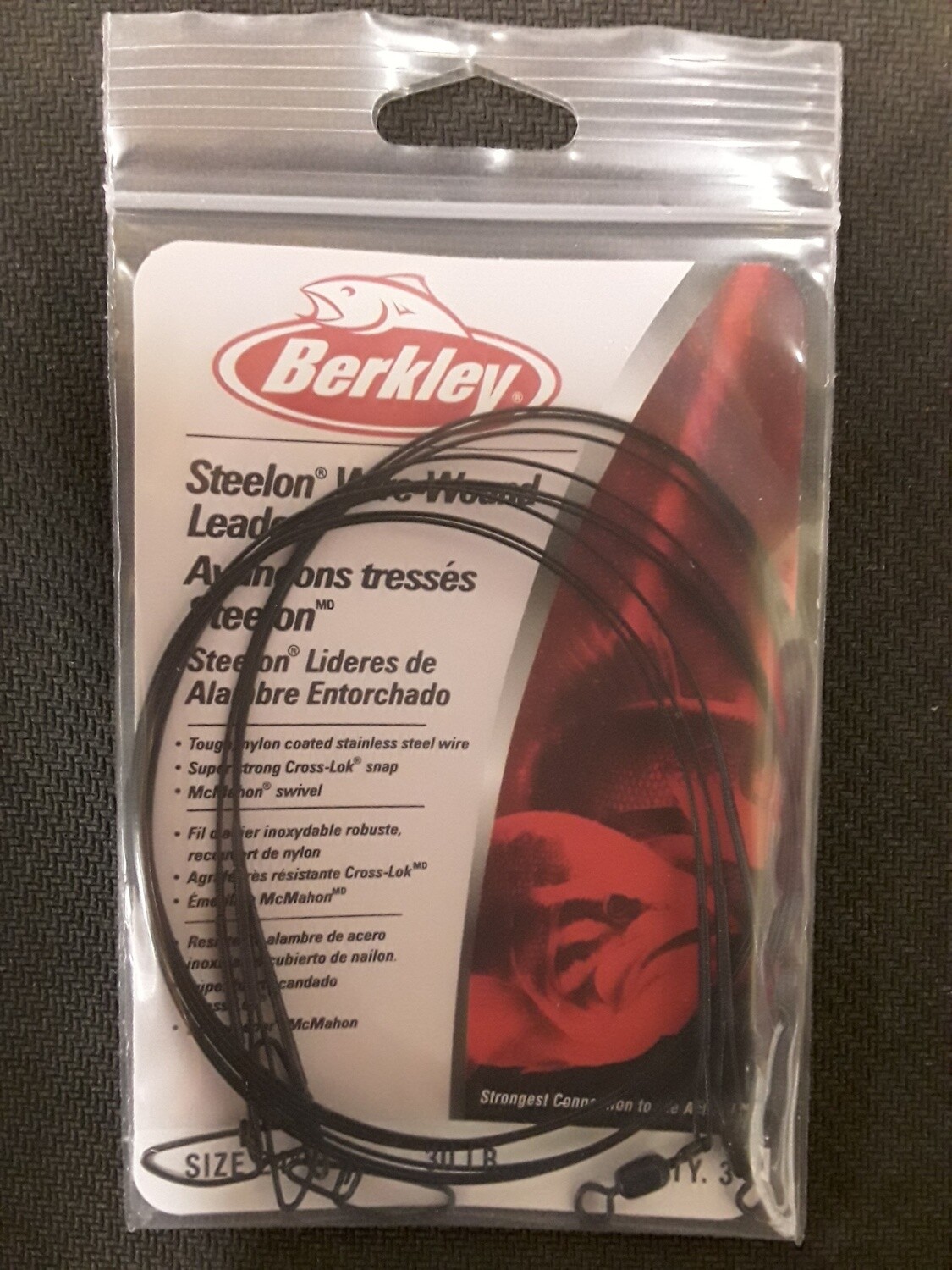Berkley Steelon Wire-Wound Leaders Black 0.023in  30lb  24in