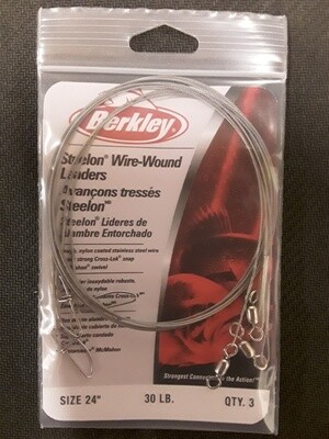 Berkley Steelon Wire-Wound Leaders Bright 0.023in 30lb 24in