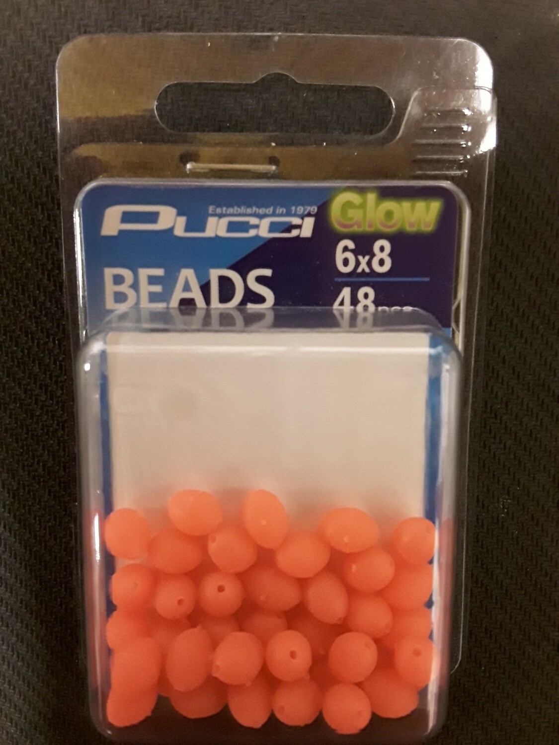 Pucci Beads Egg 6X8 Soft Red Glow 48 Pk
