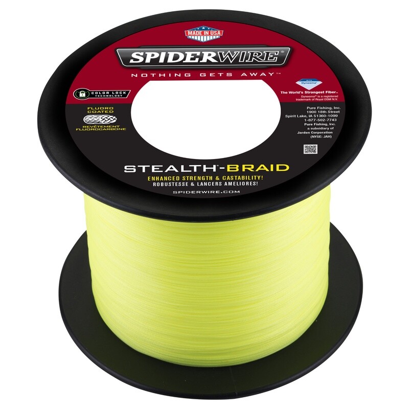 SpiderWire Stealth  Hi-Vis Yellow 65/17 1500yd