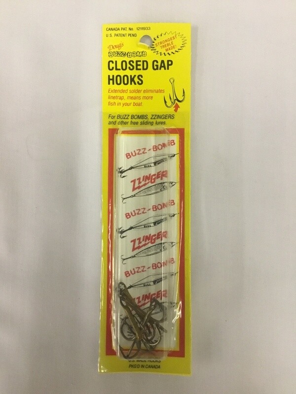 Buzz Bomb Accessory Closed Gap Treble Hook,#2 4pk