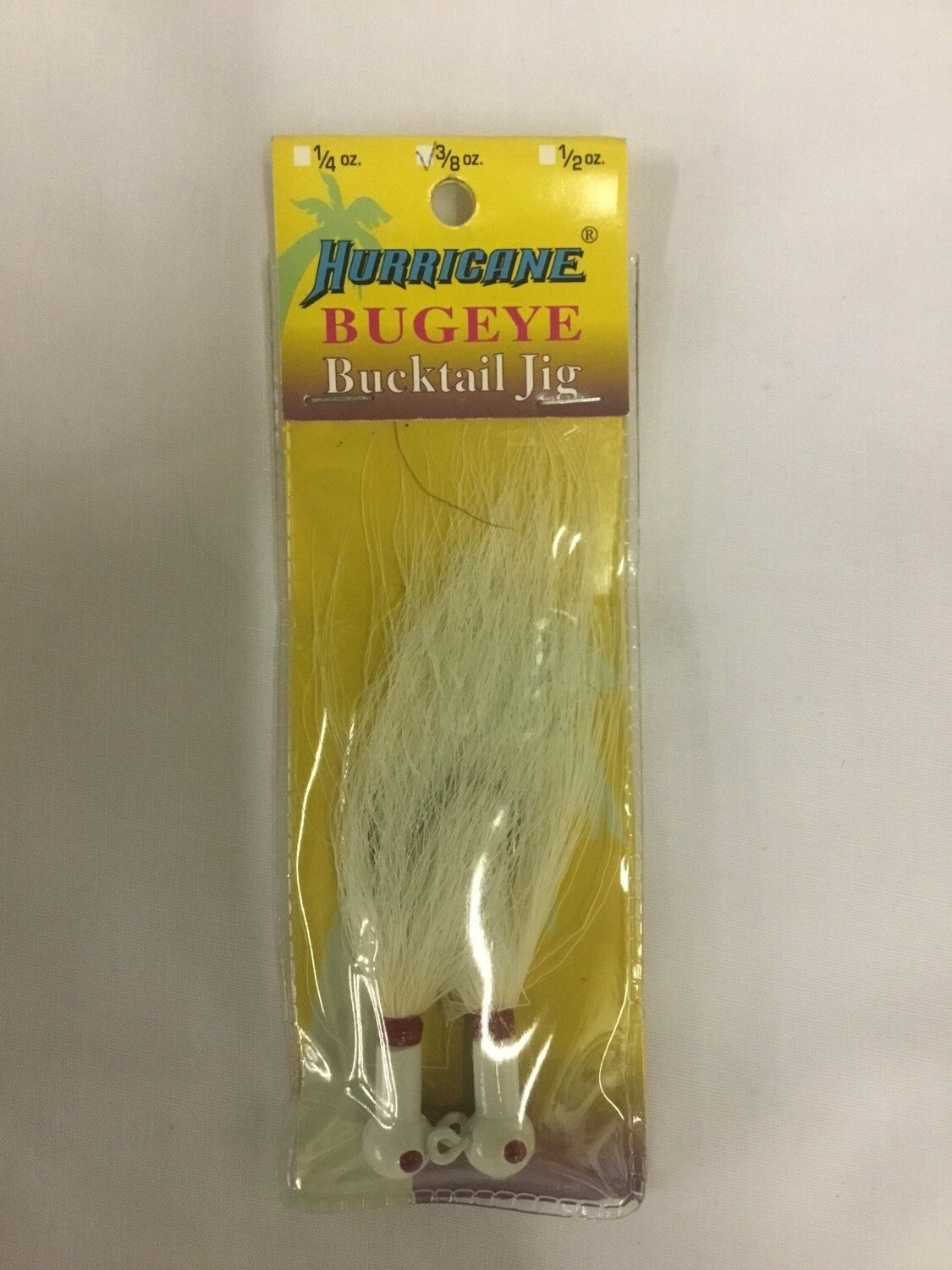 Hurricane H-BEB38-1 Bugeye Bucktail 3/8oz White 2pk