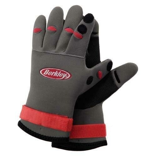 Berkley Neoprene Fishing Gloves Grey