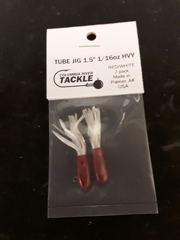 Columbia River 1.5" TUBE JIG RED/WHITE, 1/16oz
