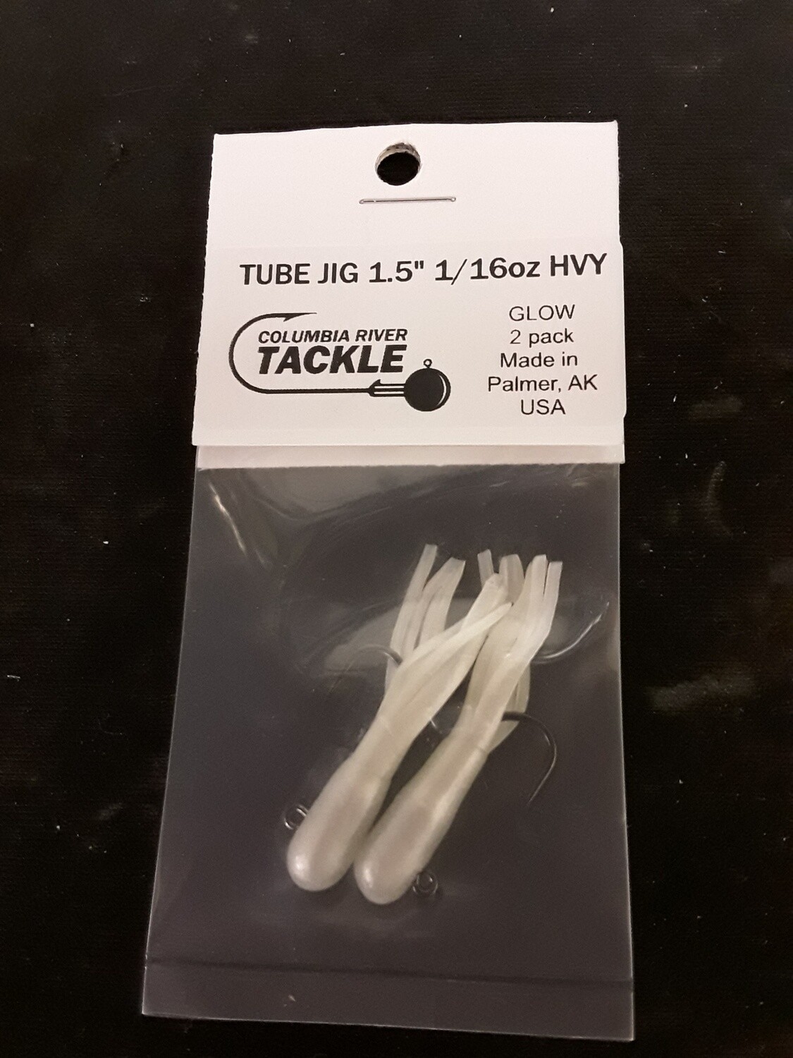 Columbia River 1.5&quot; TUBE JIG PEARL WHITE GLOW, 1/16oz