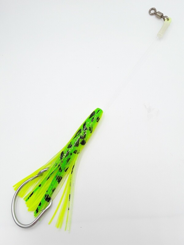 B&amp;J Squid Rig  6&quot; Yell/Grn/Blk 16/0