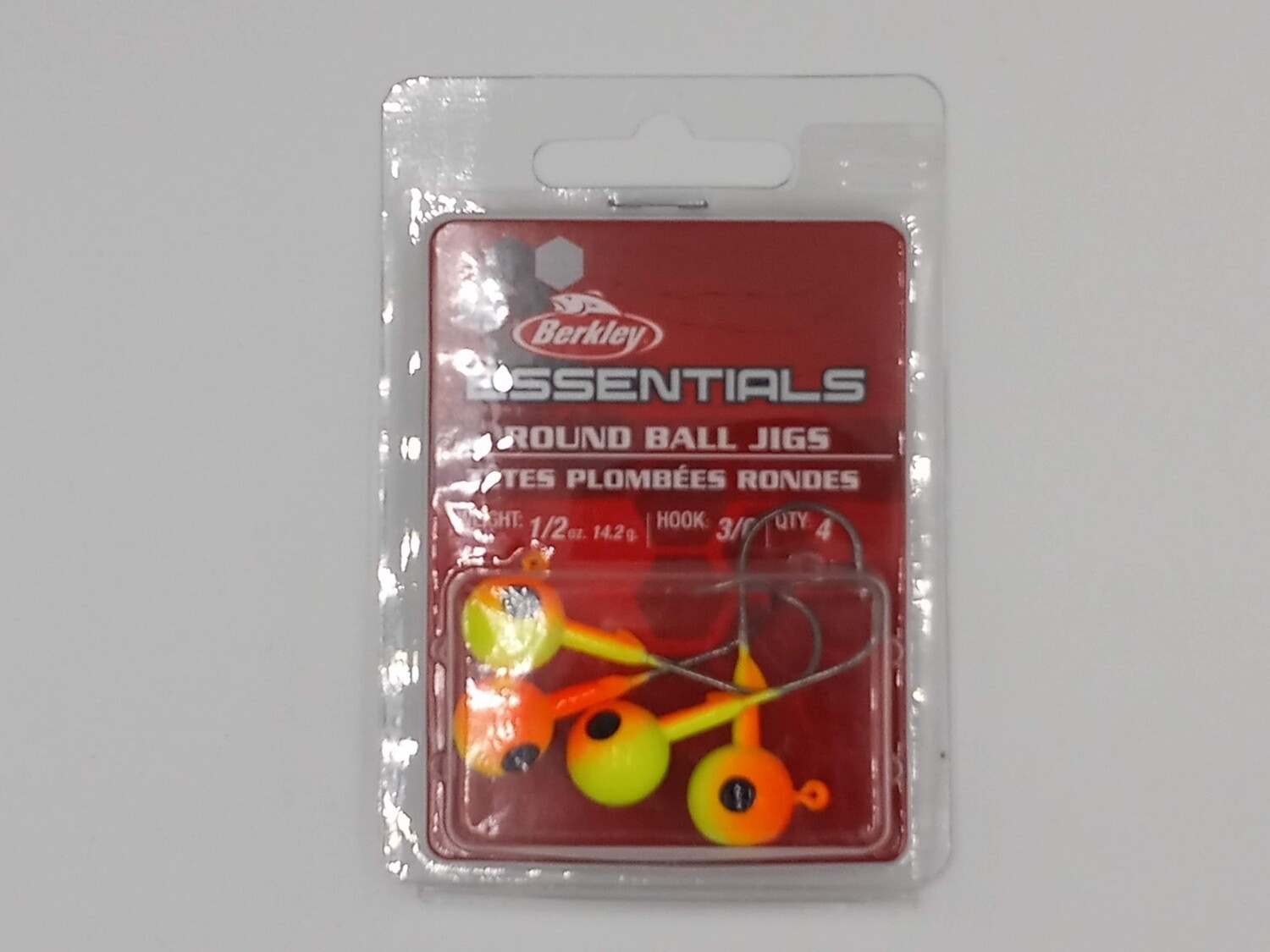 Berkley Essentials Round Ball Jigs Chartreuse/Orange 3/0 1/2oz