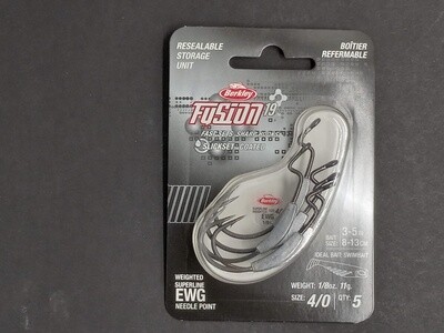 Berkley Fusion19 Weighted EWG Hooks Smoke Satin
